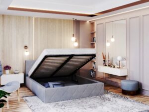 miniaturka Wygodne Pojedyncze Łóżko Tapicerowane 90×200 LINDA