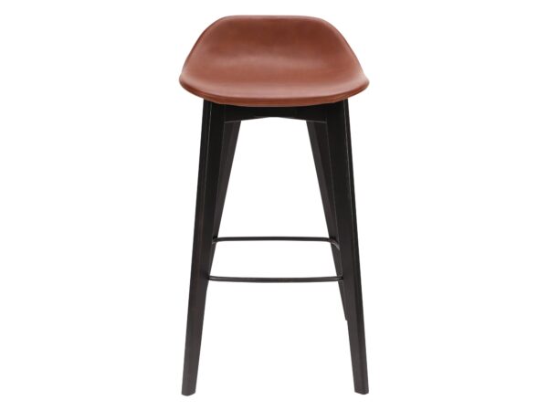 Hoker z profilowanym siedziskiem – drewno i skóra w stylu vintage