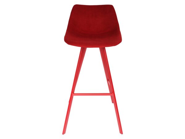 Nowoczesny hoker w czerwonej tapicerce – siedzisko kubełkowe