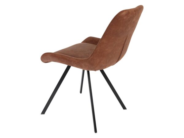 Profil nowoczesnego krzesła w brązowej mikrofibrze – industrialny styl