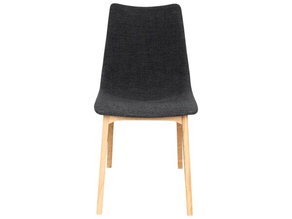 Krzesło proste z tkaniny – drewniane nogi, styl skandynawski