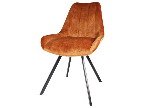 Fotel kubełkowy miodowy – nowoczesna sylwetka i czarne nogi