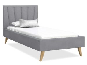 miniaturka Tapicerowane łóżko na drewnianych nóżkach BONNIE