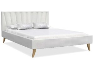 miniaturka Tapicerowane łóżko na drewnianych nóżkach BONNIE