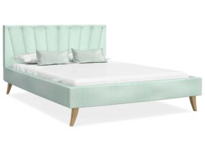 miniaturka Tapicerowane łóżko na drewnianych nóżkach BONNIE
