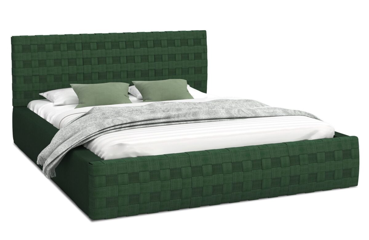 Łóżko z plecionym wezgłowiem CINDY