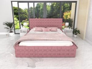 miniaturka Łóżko z plecionym wezgłowiem CINDY