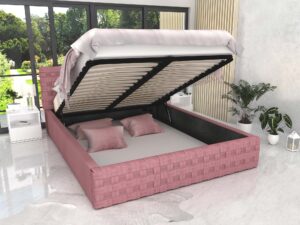 miniaturka Łóżko z plecionym wezgłowiem CINDY