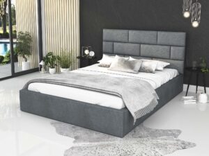 miniaturka Komfortowe tapicerowane łóżko ze stelażem RIVER