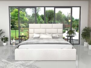 miniaturka Komfortowe tapicerowane łóżko ze stelażem RIVER