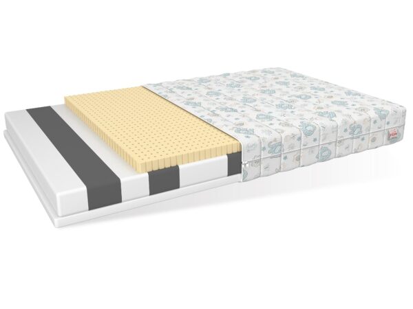 Materac z motywem dziecięcym, przekrój z kokosem i pianką wysokoelastyczną
