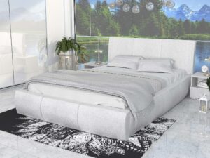 miniaturka Łóżko tapicerowane stelaż+materac SKYE