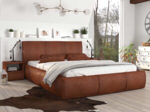 miniaturka Łóżko tapicerowane stelaż+materac SKYE