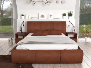 miniaturka Łóżko tapicerowane stelaż+materac SKYE