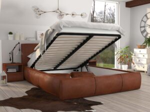 miniaturka Łóżko tapicerowane stelaż+materac SKYE