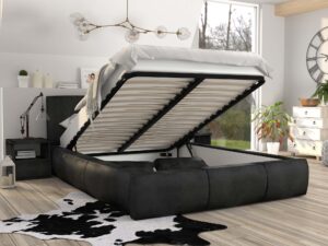 miniaturka Łóżko tapicerowane stelaż+materac SKYE