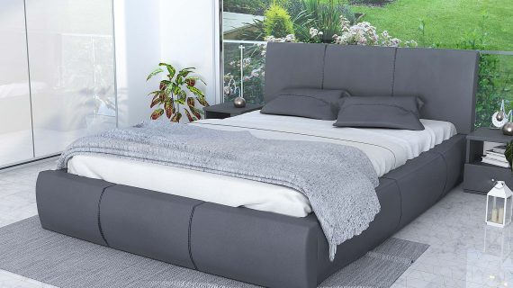 miniaturka Łóżko tapicerowane stelaż+materac SKYE