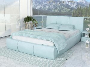 miniaturka Łóżko tapicerowane stelaż+materac SKYE