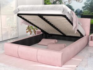 miniaturka Łóżko tapicerowane stelaż+materac SKYE