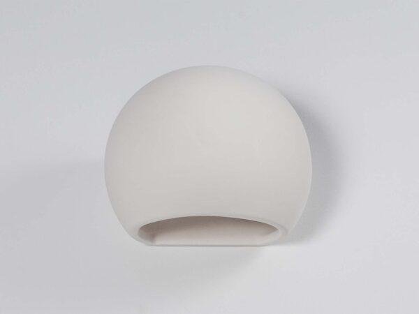 Designerski kinkiet półkulisty gipsowy z podświetleniem dolnym