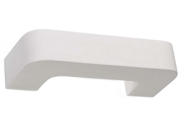 Designerski kinkiet z białego gipsu o miękkiej, zaokrąglonej formie