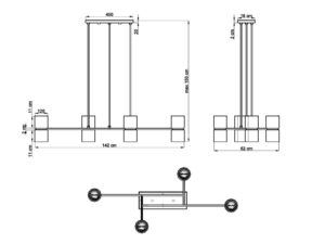 miniaturka Czarna Lampa Wisząca KALINDA Stal i Aluminium