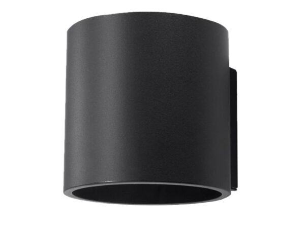 Czarny kinkiet LED cylindryczny – widok z przodu