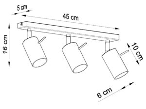 miniaturka Plafon RING 3 z chromowanymi przegubami