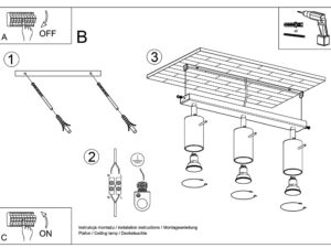 miniaturka Plafon RING 3 z chromowanymi przegubami