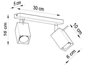 miniaturka Plafon 2-żarówkowy surowy design MELIA 2