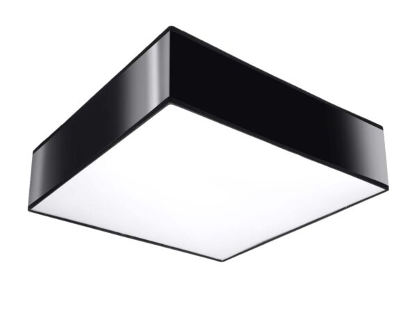 Kwadratowy plafon LED z czarnym obramowaniem – klasyczna nowoczesność