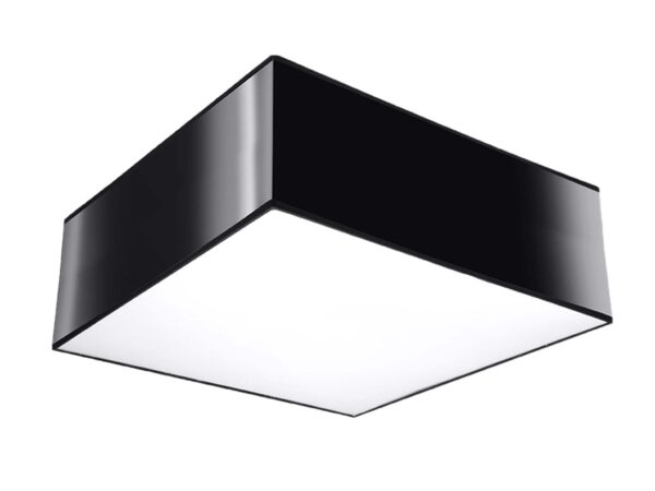 Nowoczesny plafon LED – czarna rama, mleczne światło