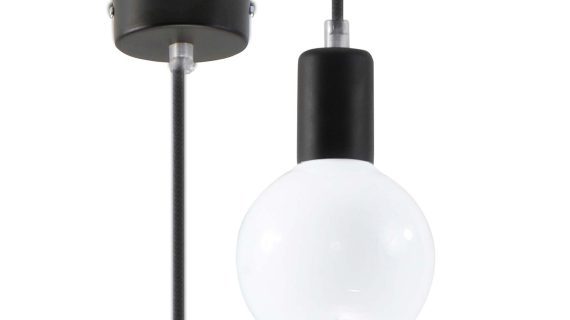 NOLAN Czarna Lampa Stal Styl Minimalistyczny