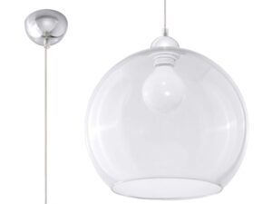 Stalowo-Szkło Wisząca Lampa OLUDUS Biała