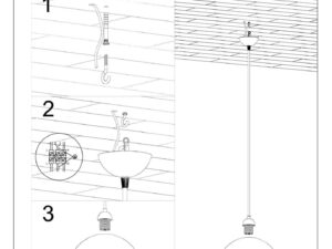 miniaturka Stalowo-Szkło Wisząca Lampa OLUDUS Biała
