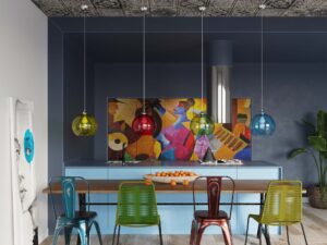 miniaturka Stalowo-Szkło Wisząca Lampa OLUDUS Biała