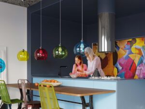 miniaturka Stalowo-Szkło Wisząca Lampa OLUDUS Biała