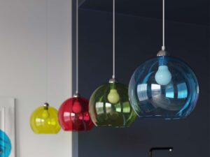 miniaturka Stalowo-Szkło Wisząca Lampa OLUDUS Biała