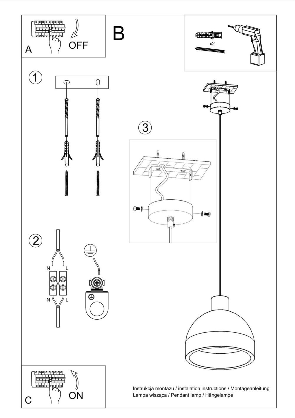 Lampa IMOLA Szara Betonowa Styl Vintage - obrazek 9