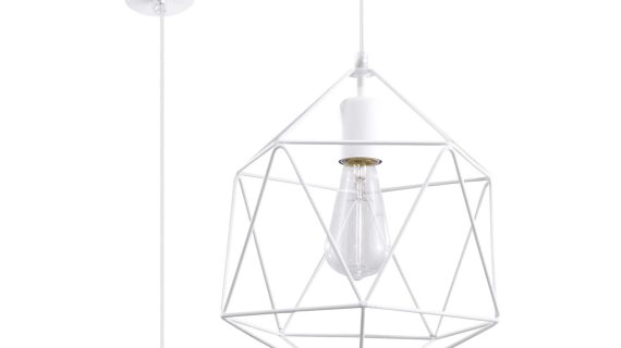 Lampa Wisząca GELIDA Stal Biała Design Minimalistyczny