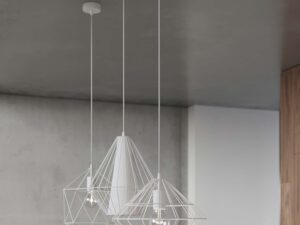 miniaturka Lampa Wisząca GELIDA Stal Biała Design Minimalistyczny