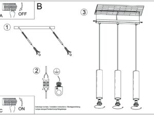 miniaturka Surowa Stalowa Lampa LUMEN 3L Biały