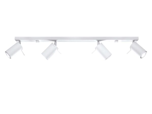 Biała szyna z czterema reflektorami LED
