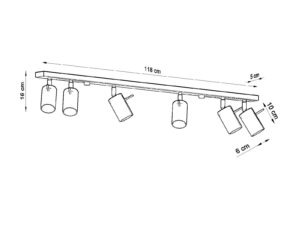 miniaturka Industrialny styl Plafon RING 6L