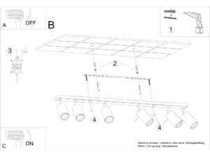 miniaturka Industrialny styl Plafon RING 6L