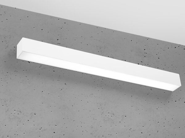 Minimalistyczna biała listwa LED w nowoczesnym wnętrzu