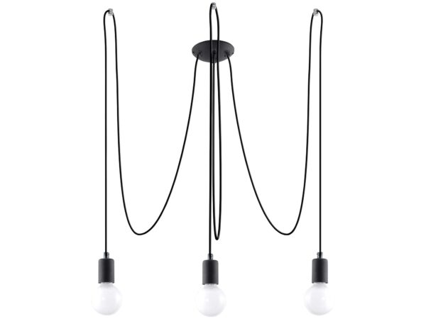 Czarny żyrandol do salonu na białym tle