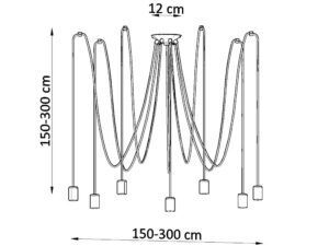 miniaturka Indywidualistyczny Żyrandol NOLAN 7 w Czarnym Kolorze