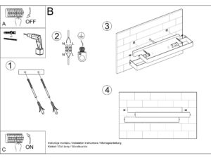 miniaturka Podłużny Kinkiet Stalowy FULGOR