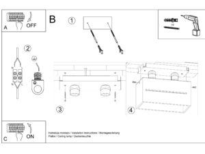 miniaturka Plafon dwużarówkowy minimalistyczny LYSR MAXI